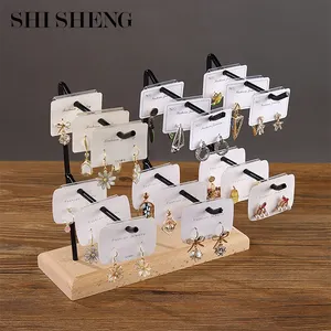 SHI SHENG New Wood Metal Earings Card Display Stand Rack for Keychain Bracelet Jewelry Shelf