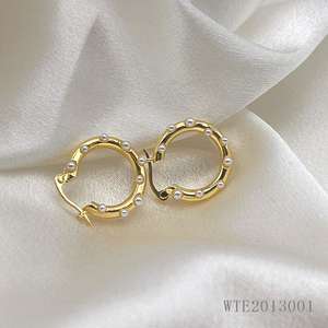 Pendientes de aro con bajo Picce para mujer, joyería de diseño de moda, chapado en oro de 18K, varios oro relleno - Product Image 4