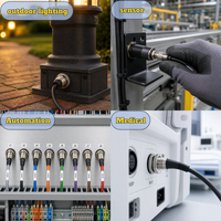 Câble industriel personnalisé M8 4P A/D Code IP67 / 2Pin~5Pin 24~30AWG pour l'automatisation industrielle / les capteurs / la robotique / le Fieldbus / le Fast Ethernet