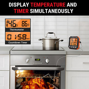 Termometer BBQ nirkabel dengan <span class=keywords><strong>probe</strong></span> tahan tinggi, termometer panggangan <span class=keywords><strong>Oven</strong></span> makanan memasak dengan Timer - Product Image 3