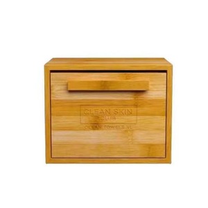 Caja de pañuelos de madera, organizador de almacenamiento rectangular para escritorio, para pañuelos faciales, uso doméstico en el baño, tipo vertical de color sólido - Product Image 2