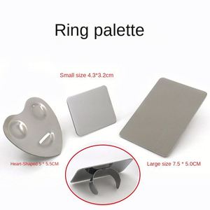 Paleta de Maquillaje Profesional de Acero Inoxidable para Cosméticos, Paleta de Sombras de Ojos en Forma de Corazón, Herramienta de Maquillaje de Uñas, Paleta para Mezclar Colores - Product Image 4
