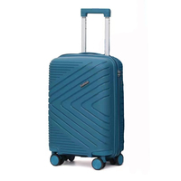 Valise en PP unisexe de 20 pouces avec roues verrouillables et roulette pivotante pour voyage en avion