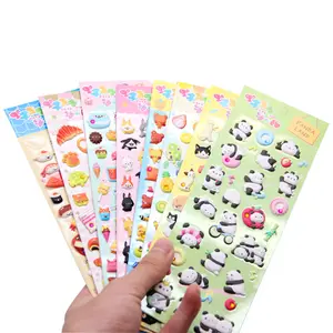 New Cute Girls Boys Puffy Sticker Sheet Custom Soft Removable Kids Pu Puffy Stickers