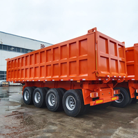 Remorque à benne basculante en acier en forme de U Chengda de 40 tonnes, remorque à benne basculante de 30 mètres cubes, remorque à benne arrière