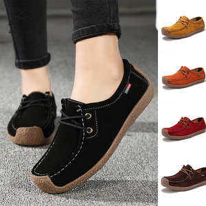 Chaussures plates à lacets pour femmes, chaussures souples et décontractées de grande taille, chaussures plates de styliste pour la <span class=keywords><strong>marche</strong></span>, chaussures plates en caoutchouc de haute qualité - Product Image 2