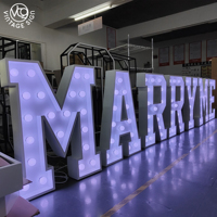 Venta al por mayor de metal de 4 pies en alquiler de 3 pies números LED letras marquesina
