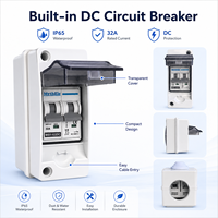 Boîte de distribution solaire photovoltaïque étanche IP65 avec disjoncteur DC 2P 32A 600V et couvercle transparent
