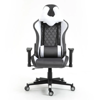 Fauteuil de Gaming Luxe Pliable et Inclinable avec Accoudoirs 2D Réglables, Pivotant, en Similicuir Traditionnel, Hauteur Ajustable