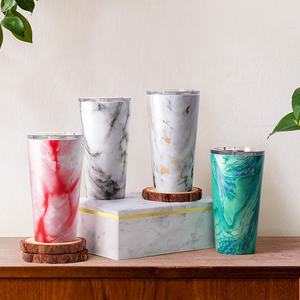 16オンス二重壁ステンレス鋼トラベルタンブラーカップ真空断熱コーヒーマグ蓋付き - Product Image 2