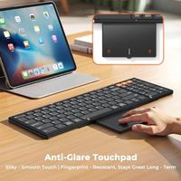 Clavier pliable OEM ODM avec pavé tactile et pavé numérique, rechargeable, design portable, compatible