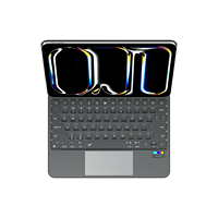 Keyboard Metal Magic Air 8, Casing Keyboard Mengambang, Folio Touchpad Area Penuh, Keyboard Layar LED untuk iPad M4 M5