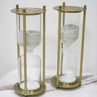 Ensemble de sablier métallique antique rechargeable pour cérémonies, mariages, maison, bureau
