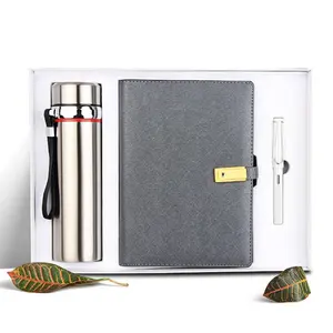 VIP high end business notebook gift sets smart diary with power bank ring binder planner wireless charging notebook