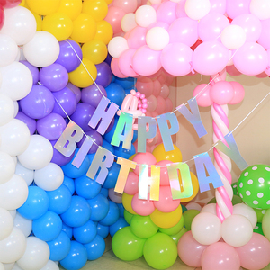 Buon compleanno foglia alfabeto Banner ghirlanda Baby Shower feste con forma di lettera bandiere di carta 16x19cm colorato - Product Image 2