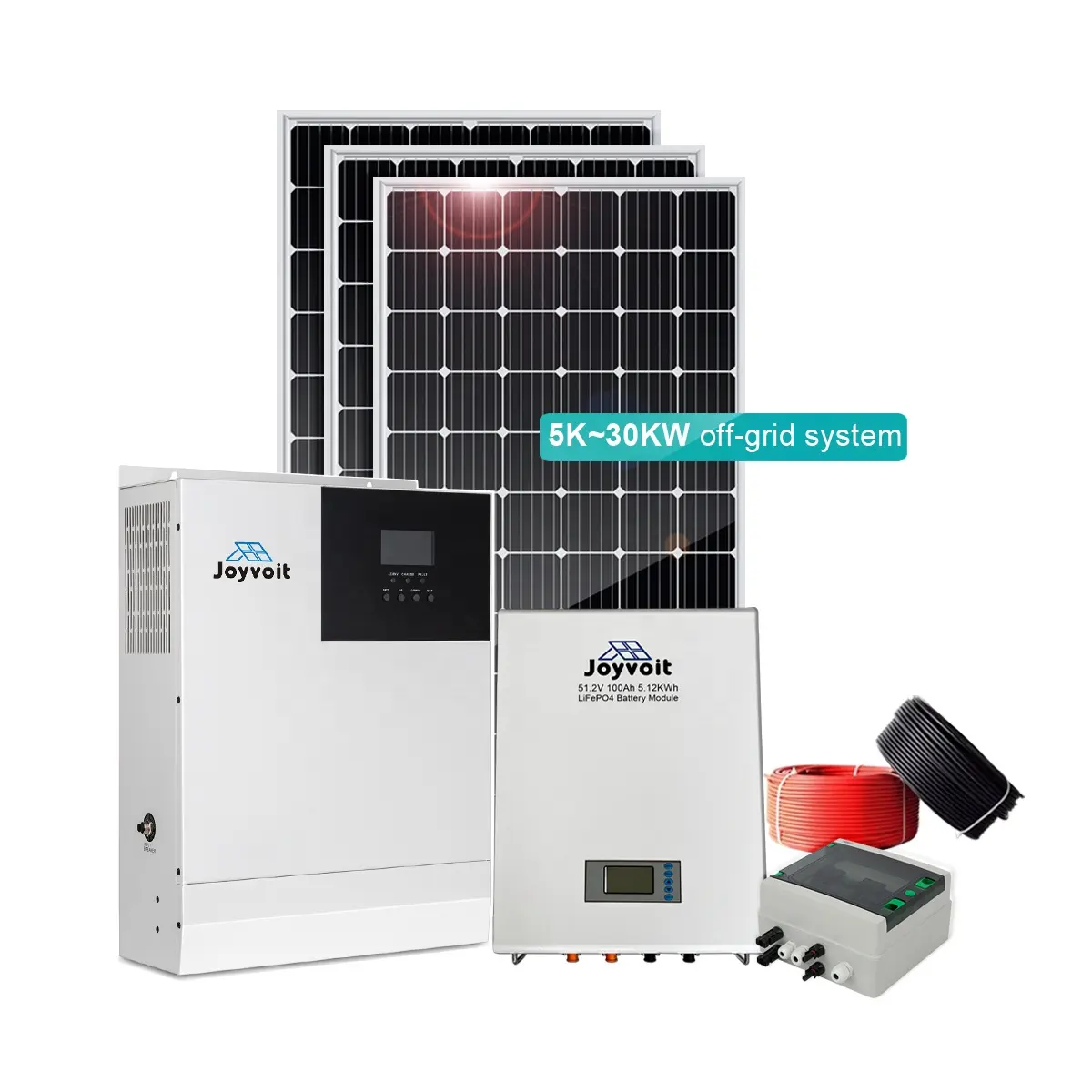 ROHS approved Hybrid 5000W Solar Power Generator System AC220V liFePO4 48V Home Solar Inverter System with Solar panels