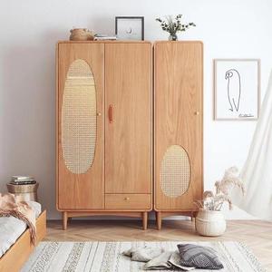Minimal Assembly Modern Solid Wood Portable <strong>Wardrobe</strong> 4-Column Foldable Chest Storage Cabinet for Living Room or Villa - Product Image 3