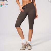 Leggings de Yoga Capri para Mujer OEM ODM, Cintura Alta, Efecto Push-Up, Ropa Deportiva para Gimnasio, Transpirable y Elástica