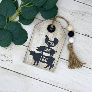 Décor à la maison mur en bois ferme Animal pile signe rustique tenture murale signe tenture murale Plaque en bois étiquette signes - Product Image 6
