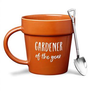 Mug à café en céramique de style américain unique, amusant et personnalisable, avec une cuillère en forme de pelle, 12 oz, <span class=keywords><strong>cadeau</strong></span> créatif pour un anniversaire ou Noël - Product Image 4