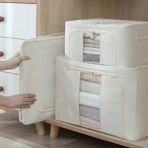 Boîte de rangement à domicile de grande capacité pour vêtements, couette, couverture, tissu, organisateur de rangement pliable, organisateur de vêtements pour armoire - Product Image 3