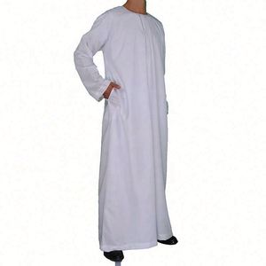 Túnica Musulmana Larga para Hombre, Estilo Árabe de Oriente Medio, Dubai, Blanca, Holgada, de Alta Calidad, Talla Grande, Manga Larga, Diseño Moderno, Superventas - Product Image 4