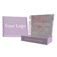 Boîte d'expédition en carton ondulé personnalisée en papier kraft rose pour vêtements, boîtes d'expédition avec logo personnalisé