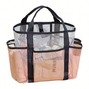 Bolsa de Playa de Malla Portátil y Moderna para Mujer con Mini Bolsillos para Uso en la Piscina - Product Image 4