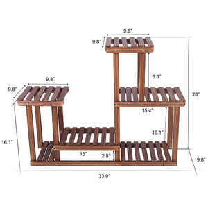 Soporte de <span class=keywords><strong>maceta</strong></span> de bambú multifuncional al por mayor estante de exhibición elegante <span class=keywords><strong>para</strong></span> plantas y flores - Product Image 4