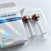 Benutzerdefiniertes Logo 10ml Glasfläschchen Doppelpack Weiße Kartonbox Kunststoffeinsatz Kosmetikverpackung Vinyl-Etiketten