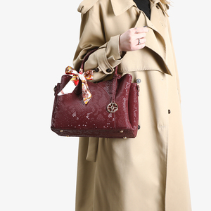 Elegante Bolso Tote para Mujer, Bolso de Mano de Cuero PU con Estampado de Serpiente Roja y Pañuelo, Bolsos de Hombro Grandes para Mujer, Bolso de Diseñador 2026 - Product Image 3