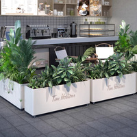 Jardinière d'extérieur en métal à coins arrondis pour café, présentoir extérieur, potager, bac à fleurs, cadre de jardinage paysager