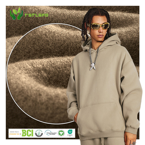 Boxy Vintage Distressed Broderie Hommes Lavage à l'acide Sweat à capuche court surdimensionné Fabricant Personnalisé Eco-textiles Pull en tissu vert - Product Image 1