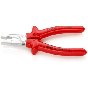 Pince combinée KNIPEX 03 07 200 avec isolation intégrée, testée VDE, chromée, 200 mm - Product Image 2