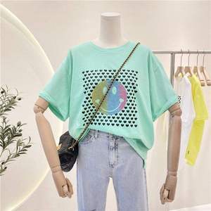 T-<span class=keywords><strong>shirt</strong></span> à manches courtes écologique et respirant 100% coton à imprimé logo vintage Vx pour <span class=keywords><strong>femme</strong></span> - Product Image 5