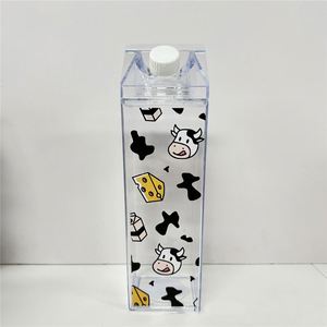 Gobelet en plastique carré pour lait, gobelet à eau, gobelet publicitaire pour salon de thé au lait, boîte à lait, logo imprimable - Product Image 6