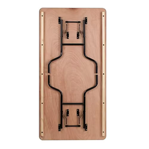 Bền hình chữ nhật <span class=keywords><strong>5ft</strong></span>, 6ft cho thuê gấp sự kiện gỗ bàn ăn cho tiệc cưới khách sạn nhà hàng ngoài trời sử dụng - Product Image 2