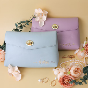 Personalized leather cosmetic <b>bag</b>/storage <b>bag</b>, wedding favor organizer, <b>coin</b> purse, bridal gift. - Product Image 1