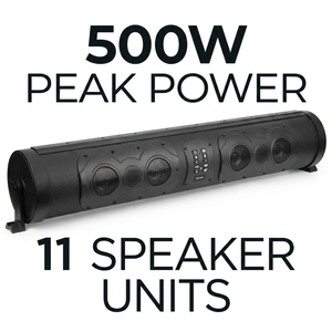 Haut-parleur amplifié pour voiturette <span class=keywords><strong>de</strong></span> golf, ATV, UTV, connecteur BT, <span class=keywords><strong>barre</strong></span> <span class=keywords><strong>de</strong></span> <span class=keywords><strong>son</strong></span> 8 haut-parleurs, étanche avec éclairage LED, 500 Watts - Product Image 2