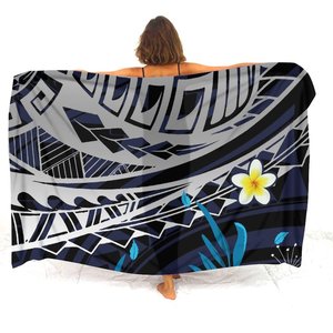 Nuovissimo Sciarpa da Spiaggia Lavalava Personalizzabile con Logo, Sciarpa Hawaiana per Costume da Bagno, Sarong con Design Polinesiano Samoano - Product Image 3