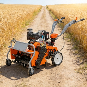 Déchiqueteuse d'herbe diesel 10HP 188F à démarrage électrique, <span class=keywords><strong>double</strong></span> disque, désherbeur sur pied, haute productivité pour la tonte de jardin, Newpanda - Product Image 1