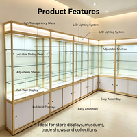 Vitrine de présentation verrouillable en métal et verre, robuste et écologique, pour bijoux, jade, thé, vin, documents, et rayonnage de supermarché