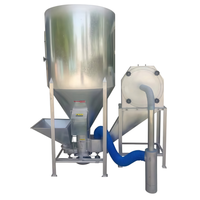 Mélangeur d'aliments vertical galvanisé spécial volailles de 500 kg, mélangeur d'aliments pour poulets, canards, oies, pour le mélange des matières premières et l'agitation des aliments.