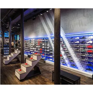 Factory Wholesale Sneaker Store Interior Design Sport Shop Sneaker Footwear Display Shelf Layout