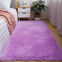 Long Velvet Tie-Dyed Machine Washable Office Rug Non-Slip Fluffy Carpet for Home Bedroom Living Room Car and Hallway