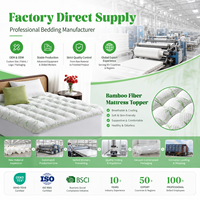 Surmatelas en Fibre de Bambou Doux, Respirant et Matelassé, Coussin de Matelas Rafraîchissant pour Hôtel et Maison