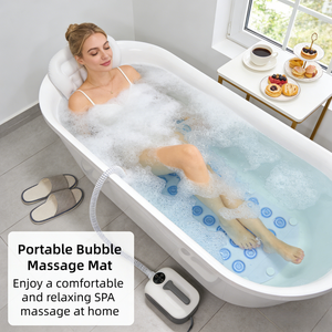 Alfombrilla de Baño Portátil con Burbujas de Masaje, con Almohada Inflable, Plegable, Antideslizante, para Disfrutar de un Baño de Spa <span class=keywords><strong>en</strong></span> <span class=keywords><strong>Casa</strong></span> y Relajación - Product Image 1