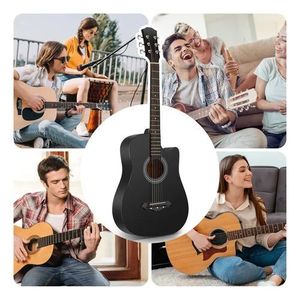 Guitarra Acústica de 38 Pulgadas con Pastilla, Acabado Mate, Guitarra de Práctica para Principiantes, Instrumentos Musicales - Product Image 4