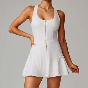 Robe d'été pour femme avec logo personnalisé, dos nu, sans manches, avec short, 2 pièces, effet seconde peau, pour badminton, golf, padel, tennis - Product Image 4
