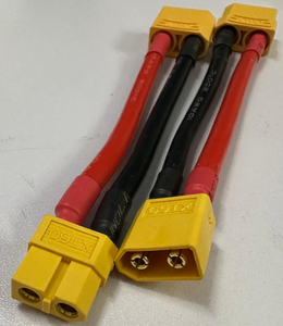 Кабель XT60 (гнездо) - XT60 (штекер), 10 см, 14AWG, 2-контактный, штекер - гнездо XT60 - Product Image 4
